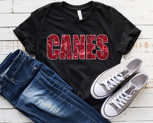 Canes Sequins Red & White