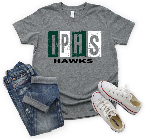 IPHS Hawks Green, Black & White