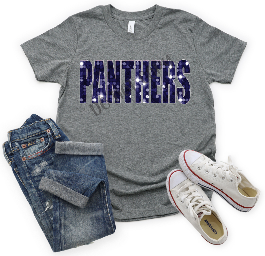 Panthers Sequins Navy & White