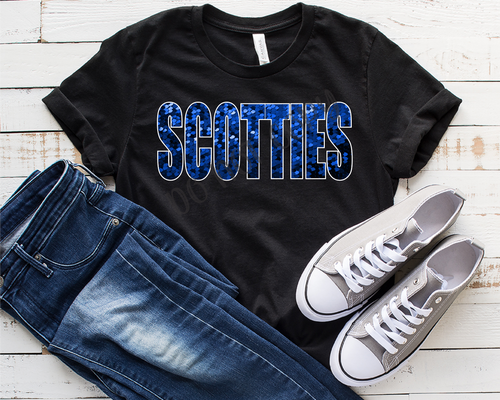 Scotties Sequins Royal & White