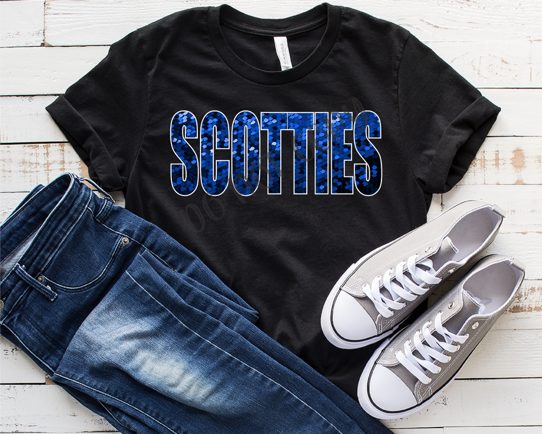 Scotties Sequins Royal & White