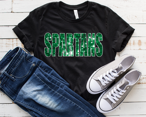 Spartans Sequins Green & White