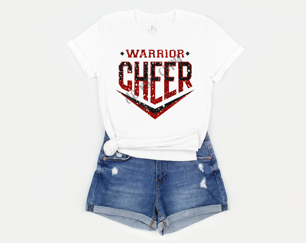 Warrior Cheer Red & Black Glitter