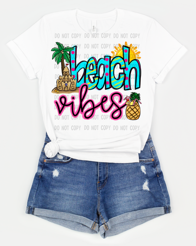 Beach Vibes Neon Transfer