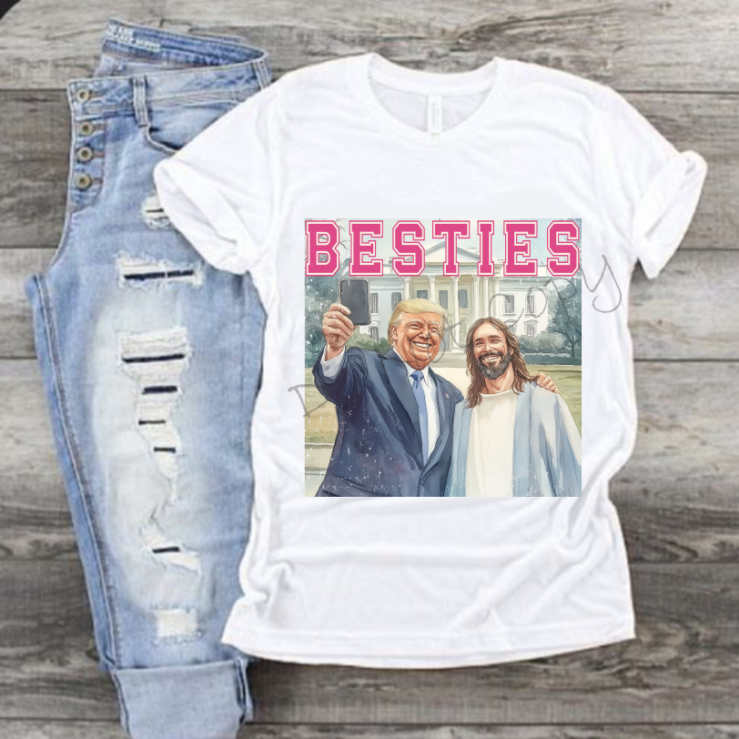 Besties Pink |Trump and Jesus In Front Of White House