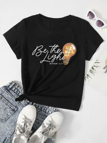 Be The Light Matthew 5:14 |Lightbulb with Cross