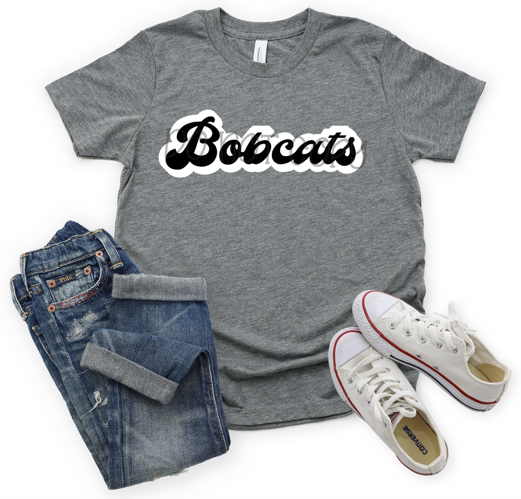 Bobcats Black & White Retro Design