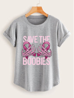 Breast Cancer Awareness Save the Boobies Glitter