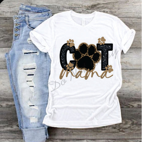 Cat Mama Cheetah Paw Print