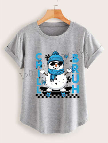 Chill Bruh |Snowman on Skateboard |Blue