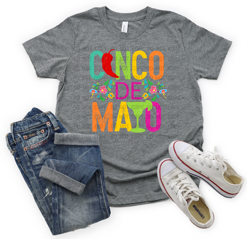 Copy of Cinco De Mayo Chili Pepper With Colorful Letters Transfer