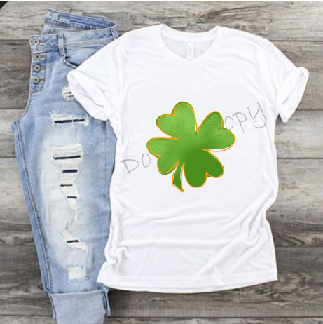 Clover Outlined In Gold