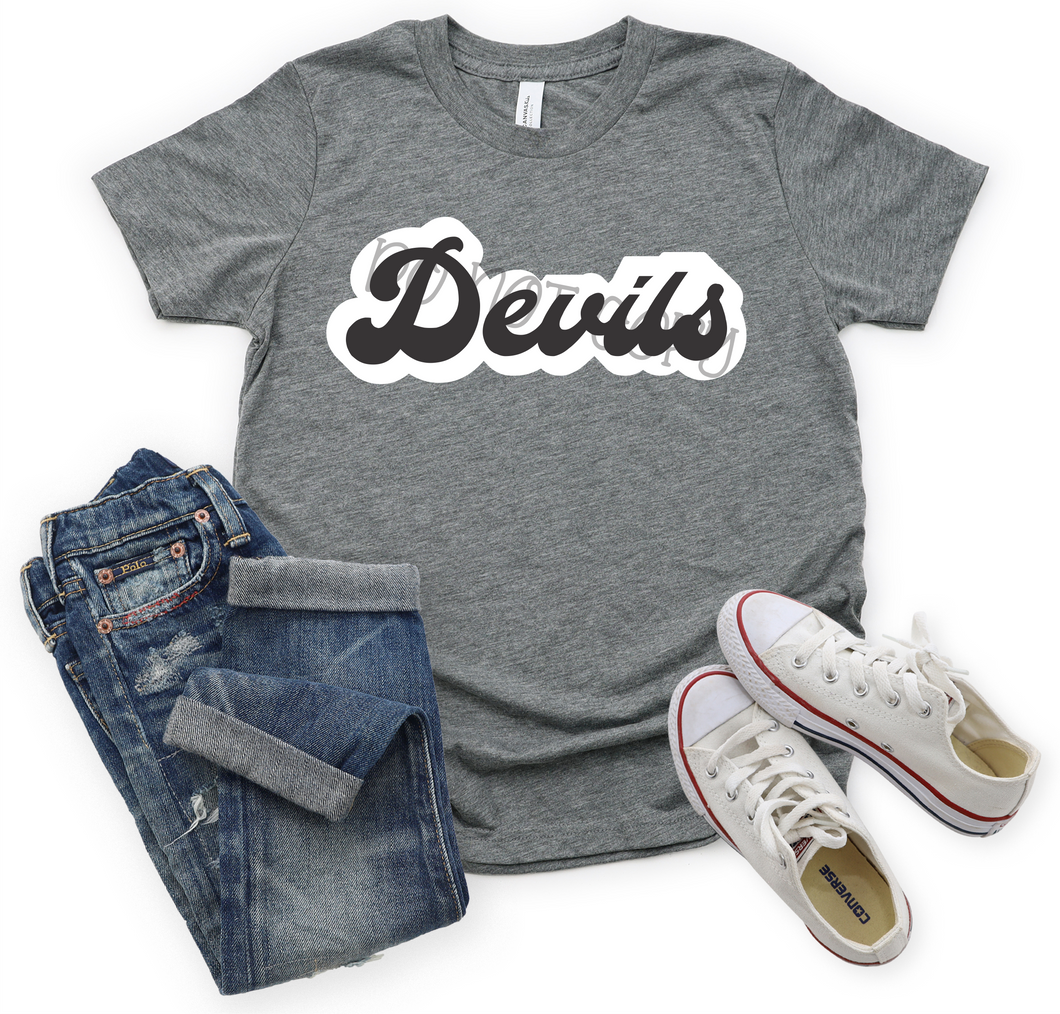 Devils Black & White Retro Design