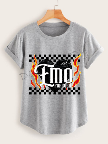 Emo Forever |Black Heart and Flames