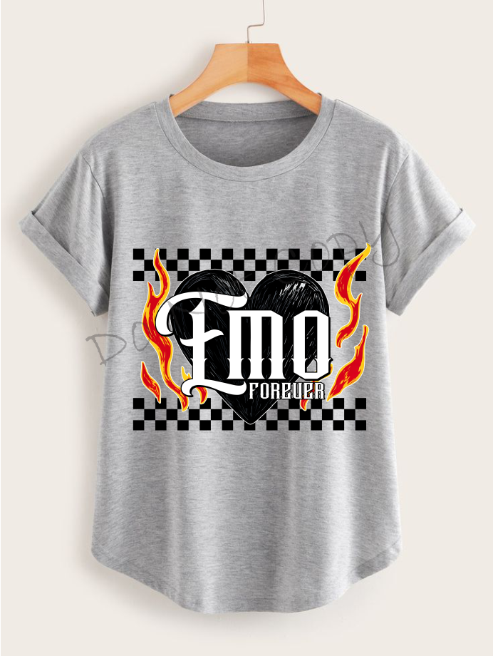 Emo Forever |Black Heart and Flames