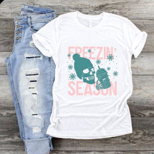 Freezin Season With Skull Pink and Teal