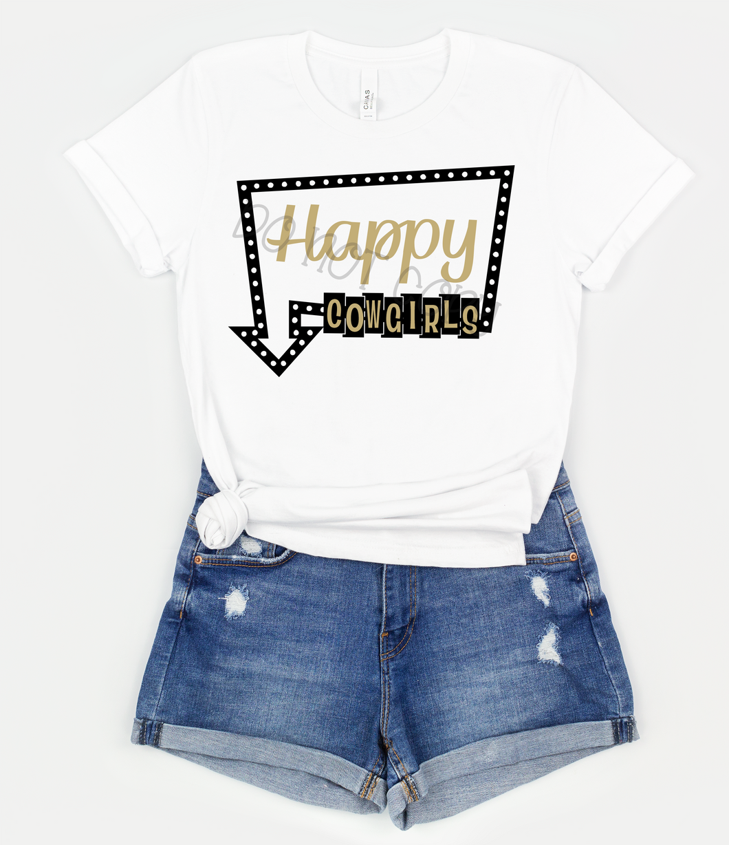 Happy Cowgirls Retro Sign