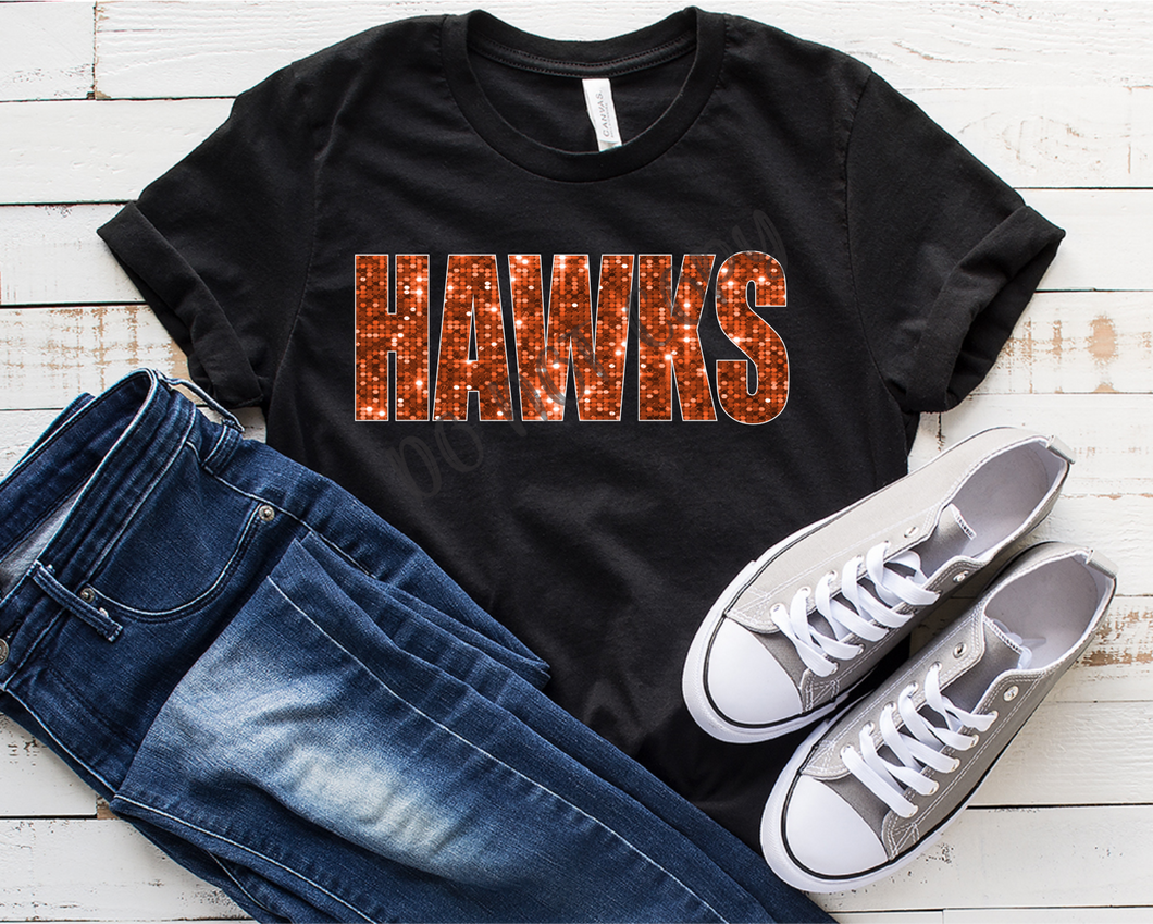 Hawks Orange Sequins