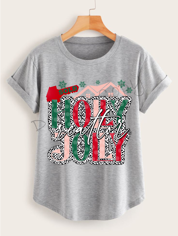 Holly Jolly Realtor |Sold Sign |House |Snowflakes