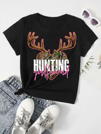 Hunting Girlfriend |Camo Heart with Antlers