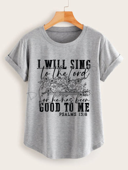 I Will Sing To The lord For He Has Been Good To Me Psalms 13:6 Guitar and Flowers