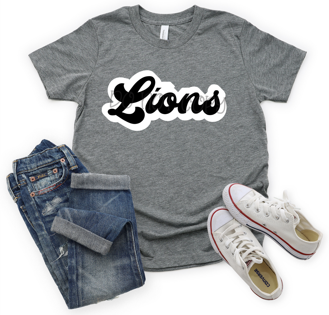 Lions Black & White Retro Design