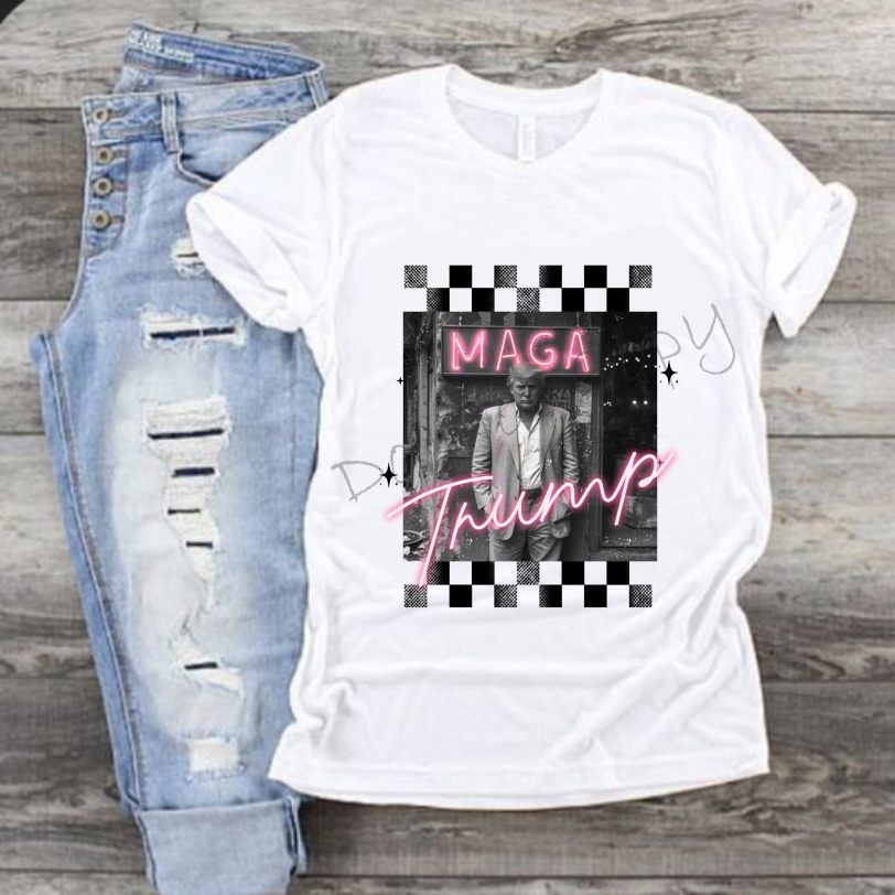 MAGA Trump Pink |Trump Standing in Front of Building