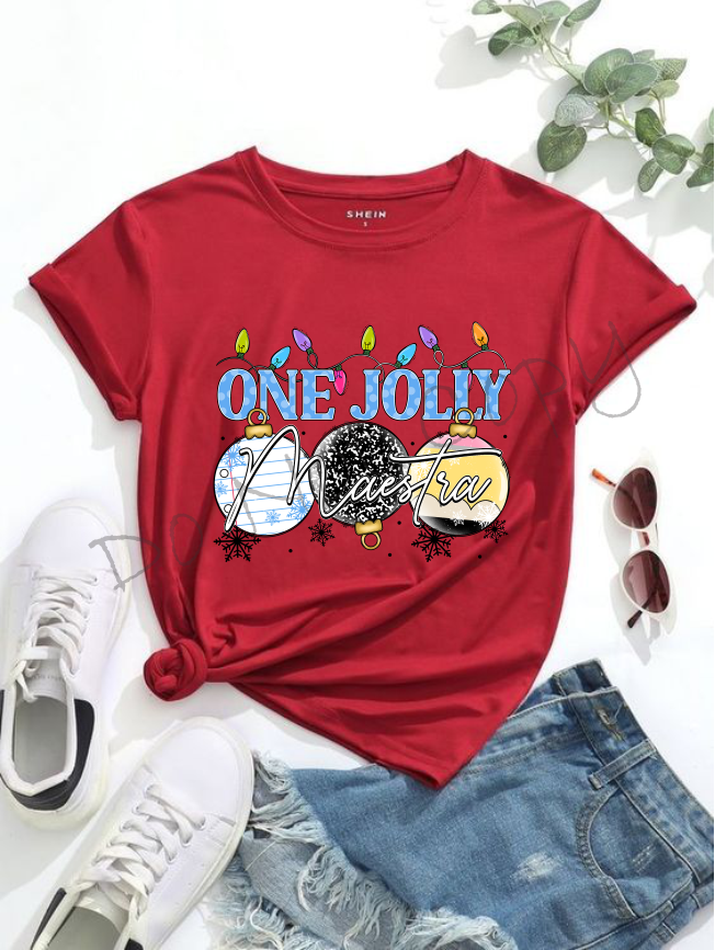 One Jolly Maestra |Notebook Paper, Composition Notebook, and Pencil Ornaments |Christmas Lights