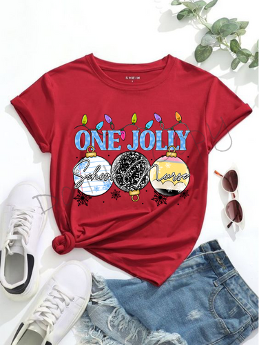 One Jolly School Nurse |Notebook Paper, Composition Notebook, and Pencil Ornaments |Christmas Lights