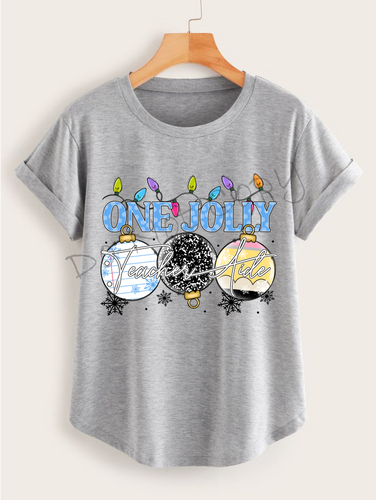 One Jolly Teacher Aide |Notebook Paper, Composition Notebook, and Pencil Ornaments |Christmas Lights