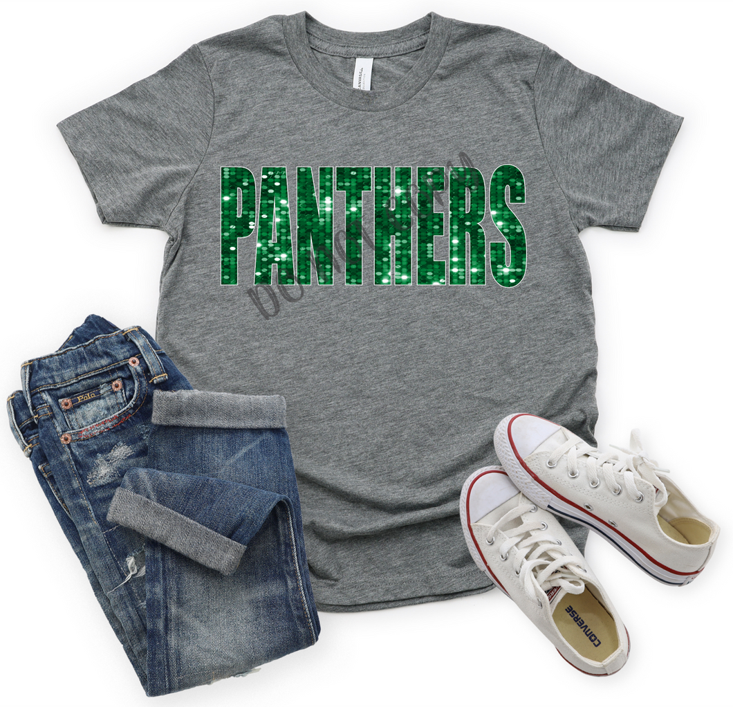 Panthers SequinsvGreen & White