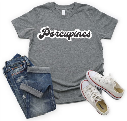 Porcupines Black & White Retro Design