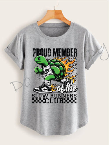 Proud Member Of The Slow Runner Club Turtle With Flames