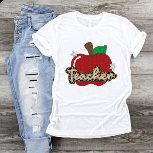 Cheetah Teacher With Red Apple