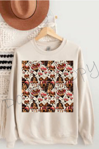 Rip And Beth With Sunset Hearts Pattern