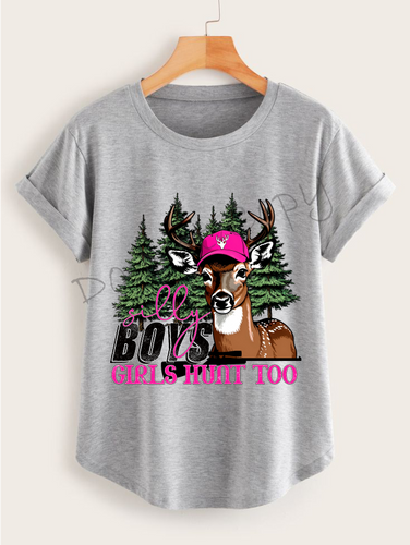 Silly Boys Girls Hunt Too |Deer In Pink Hat