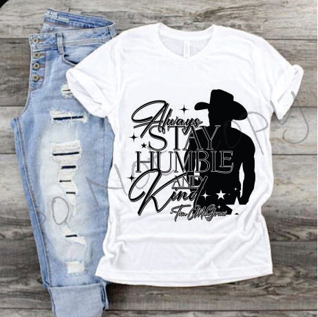 Stay Humble And Kind With Black Silhouette