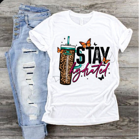 Stay Hydrated Butterflies Cheetah Print Cup