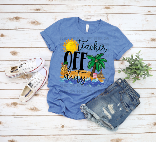 Teacher Off Duty Beach With Palm Tree Transfer