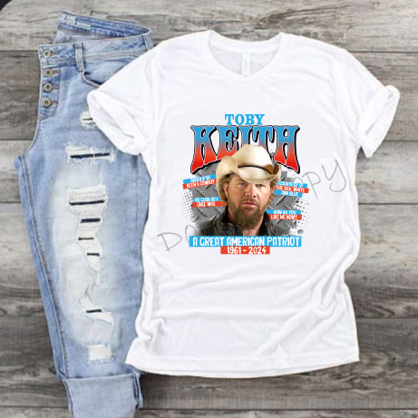 Toby Keith Great American Patriot 1961-2024 Red And Blue