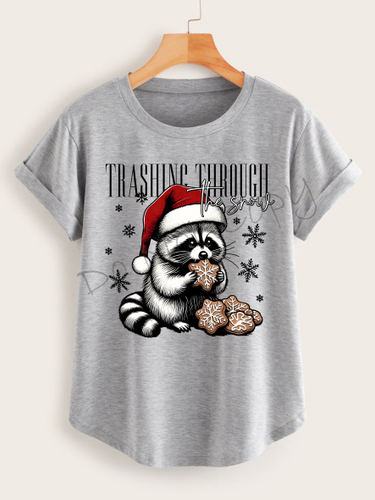 Trashing Through The Snow |Racoon In Santa Hat Eating Cookies