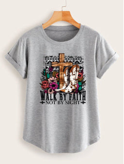 Walk By Faith Not By Sight With Cross Western