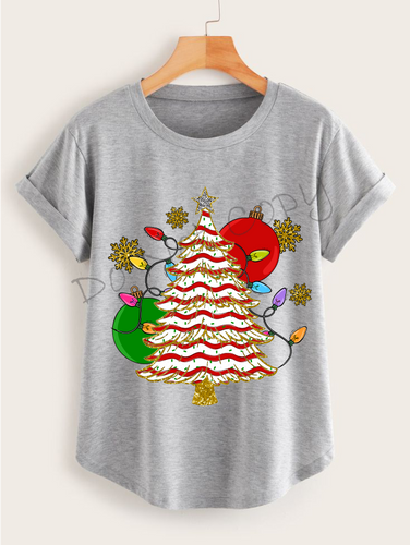 White Christmas Tree, Ornaments, Lights, Gold Snowflakes