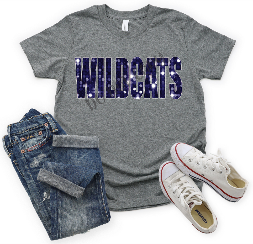 Wildcats Sequins Navy & White