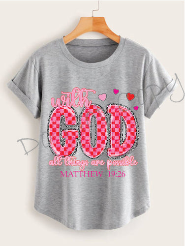 With God All Things Are Possible Matthew 19:26 Pink