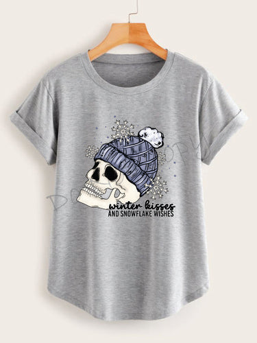 Winter Kisses And Snowflake Wishes Skull