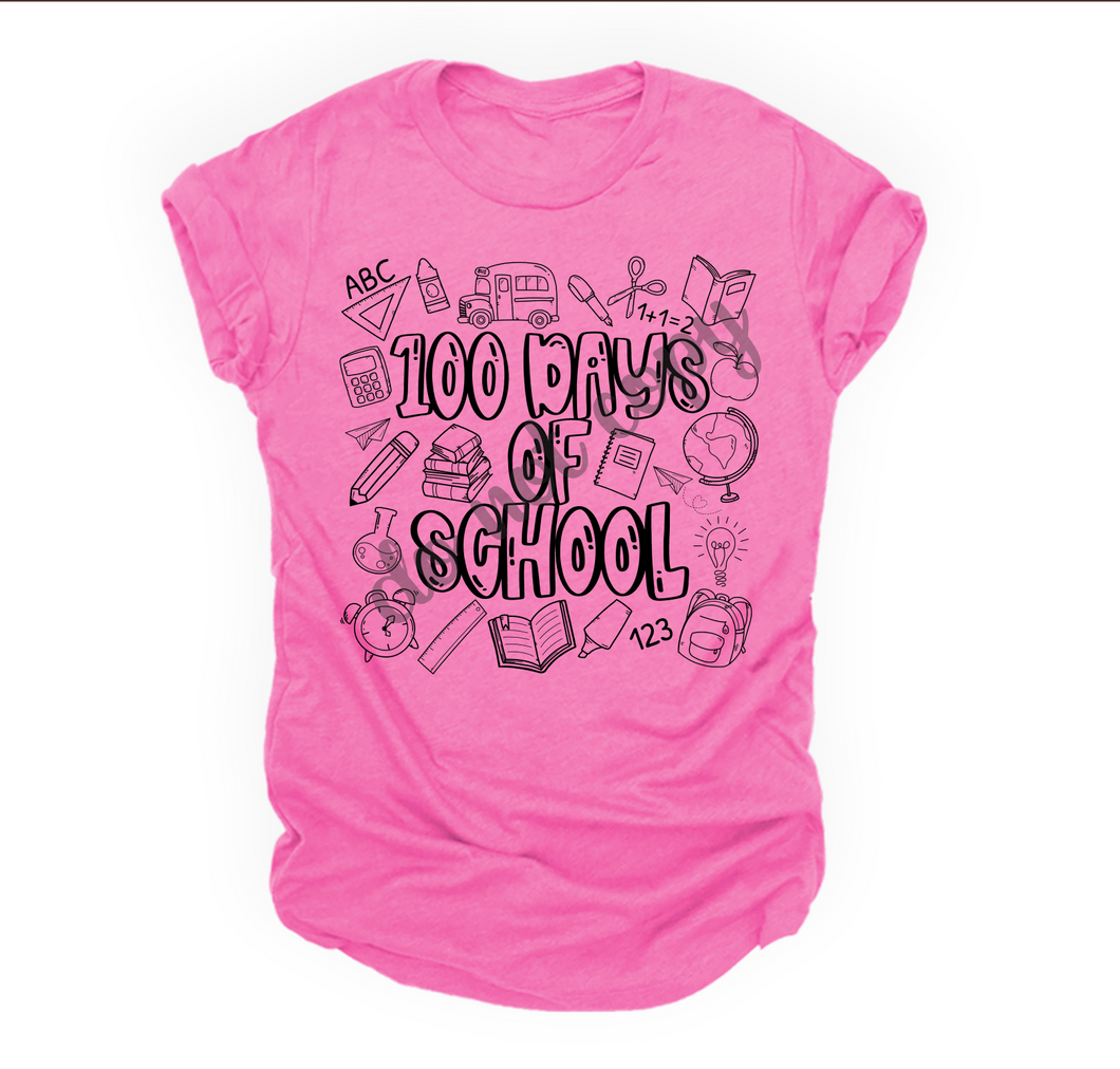 100 Days Of School Black Design Transfer