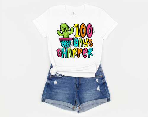100 Days Sharper Colorful Cactus Transfer