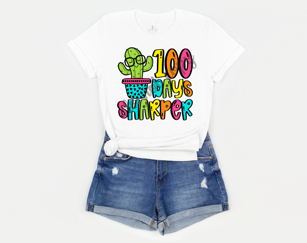 100 Days Sharper Colorful Cactus Transfer