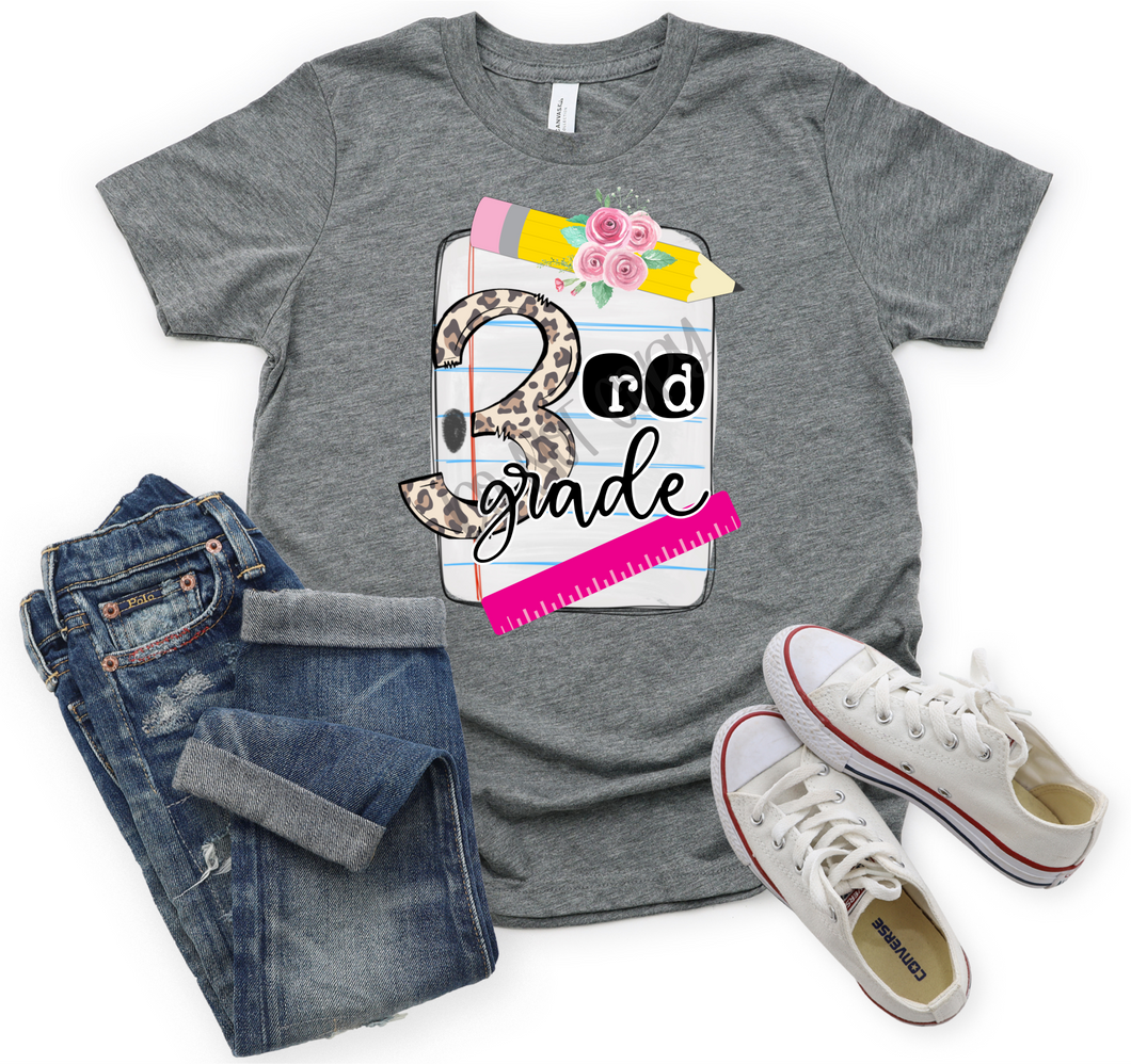 3rd Grade Leopard Notebook Paper Transfer